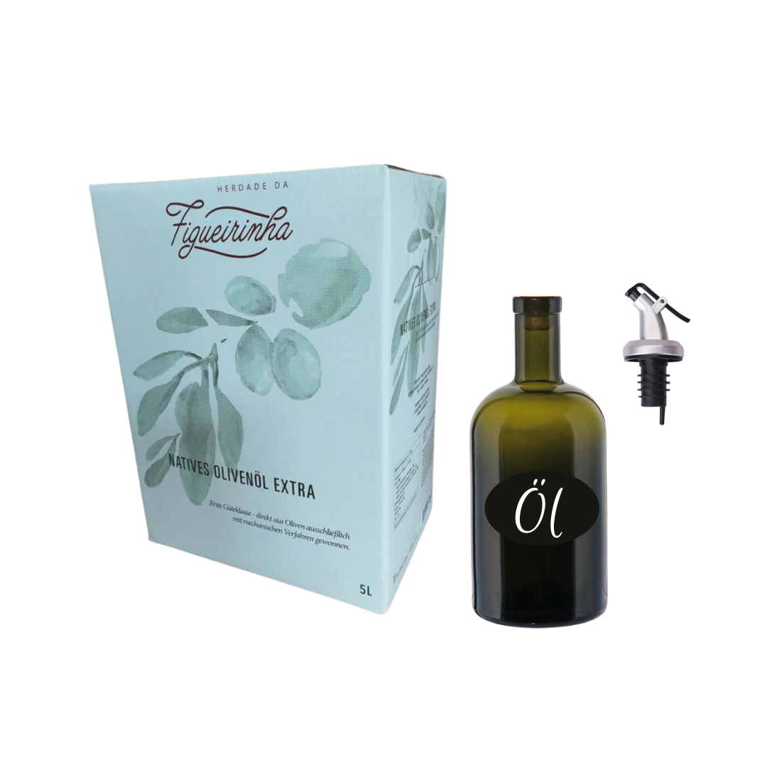 Figueirinha - Huile d'Olive Extra Vierge 5L BIB + Bouteille de Recharge