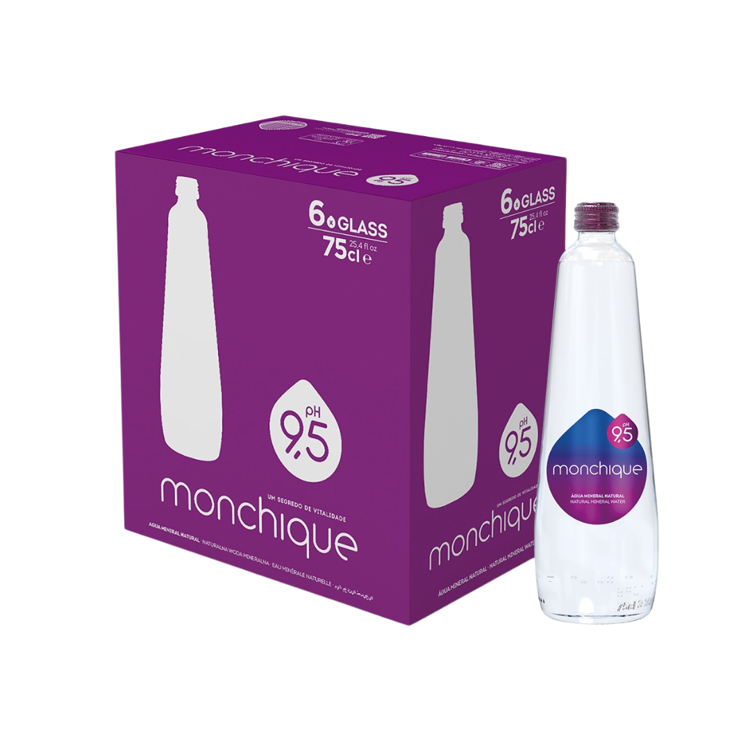 6x Monchique water - glass bottles 0.75l